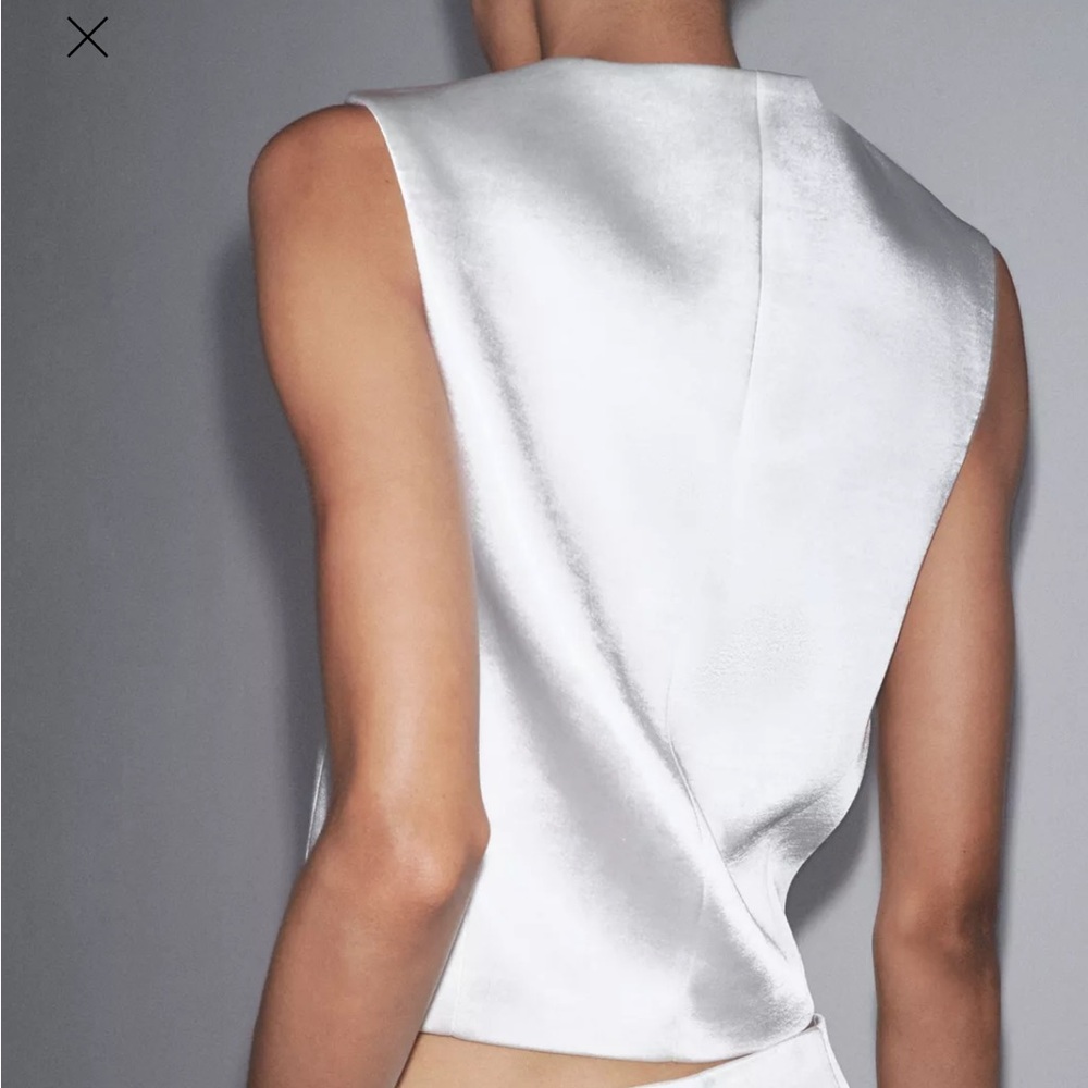 ZW COLLECTION SATIN VEST - Picture 3 of 10